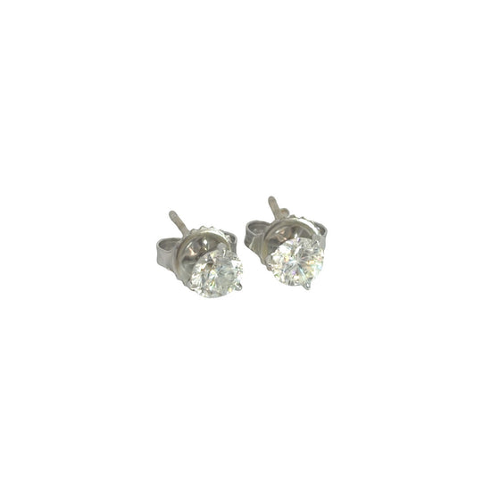 14K White Gold 0.88cttw Diamond Stud Earrings4
