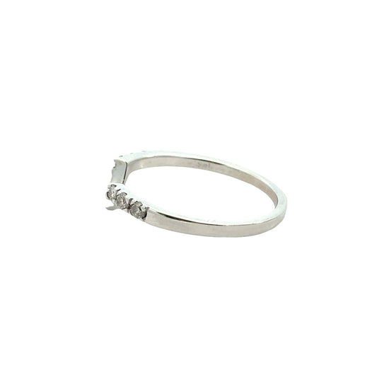 14k White Gold 0.12cttw Diamond Contour Wedding Band Ring6