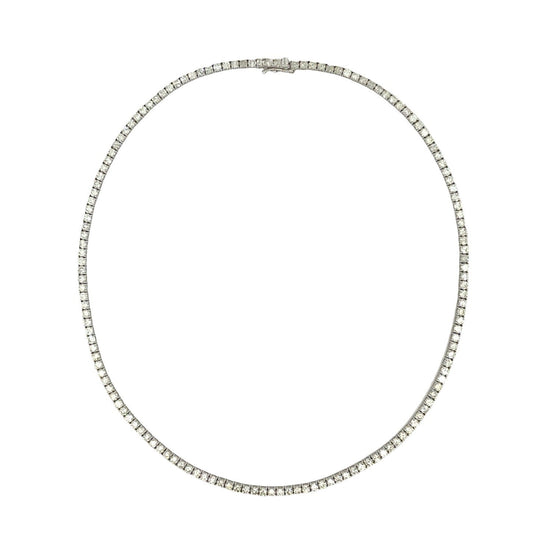 14k White Gold 10.19cttw Diamond Tennis Necklace0