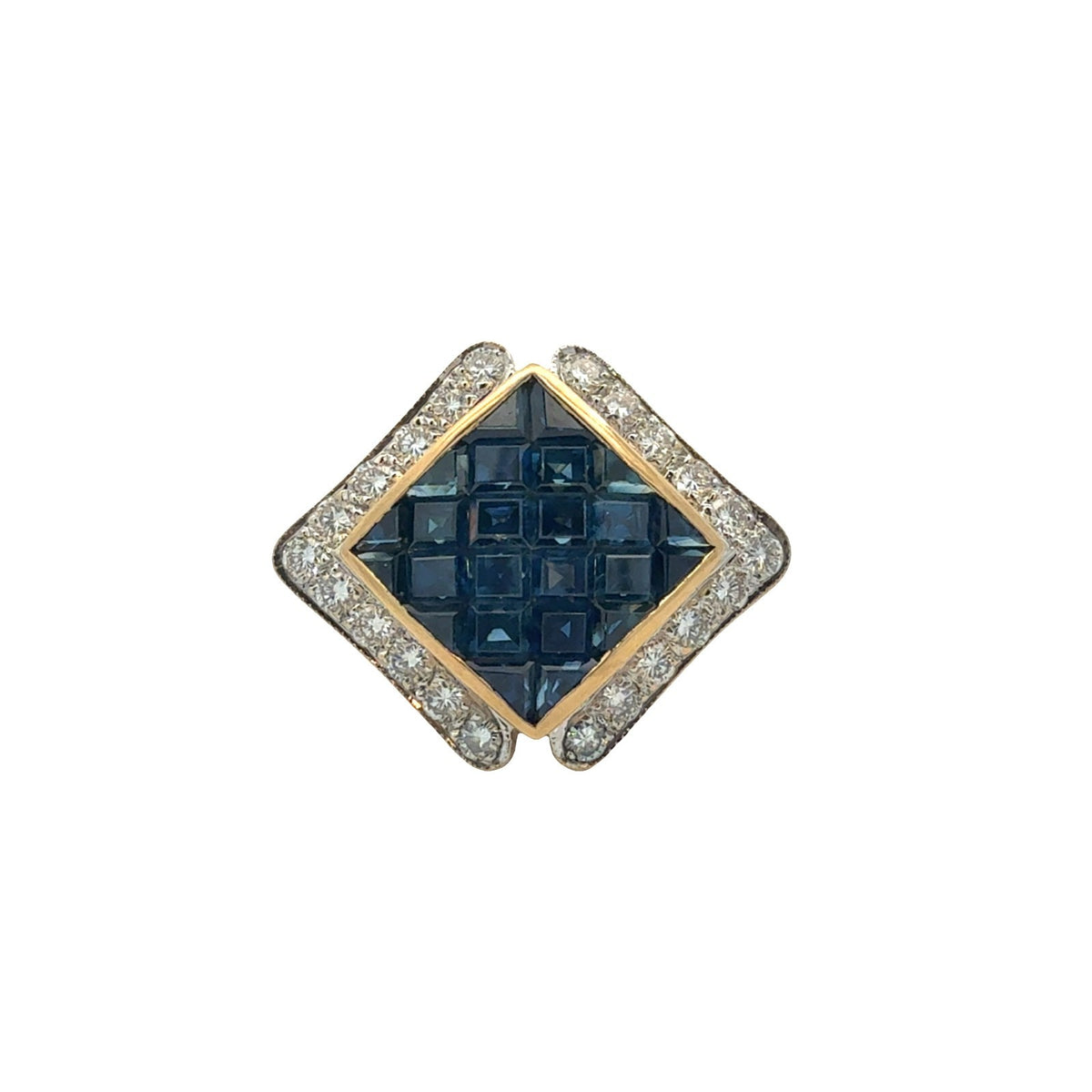18k Yellow Gold 1.62cttw Sapphire & 061cttw Diamond Pendant0