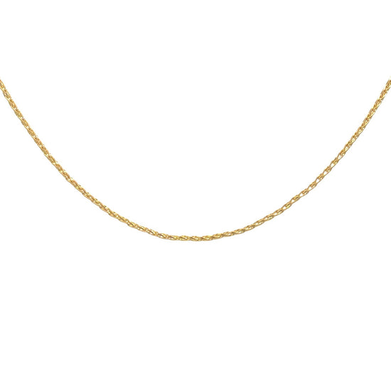 14k Yellow Gold Stamped Woven Chain Necklace0