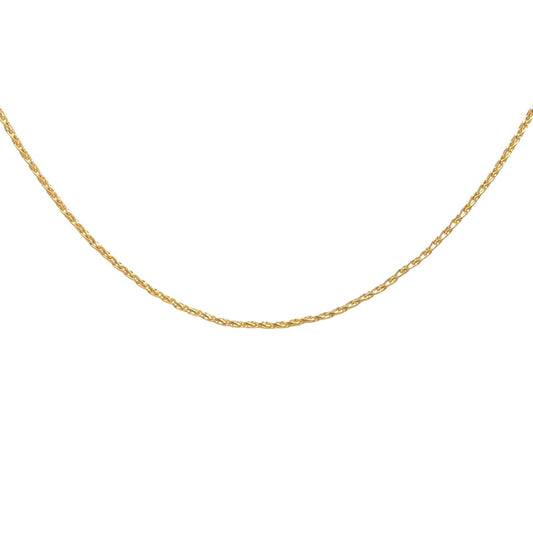 14k Yellow Gold Stamped Woven Chain Necklace0