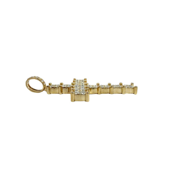 14k Yellow Gold Stamped 5.33cttw Diamond Cross Pendant2