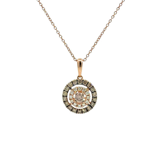 Le Vian 14k Rose Gold 0.61cttw Diamond Halo Pendant Necklace1