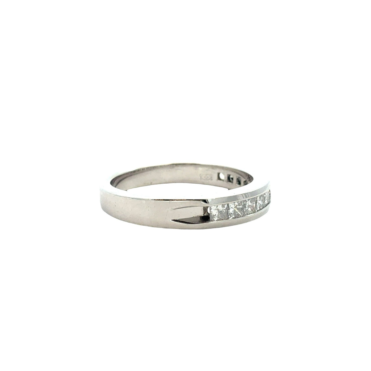 14k White Gold Channel Set Princess-Cut 0.36cttw Diamond Half Eternity Band4