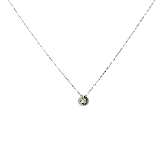 14k White Gold and 0.46cttw Diamond Bezel Set Solitaire Pendant Necklace3