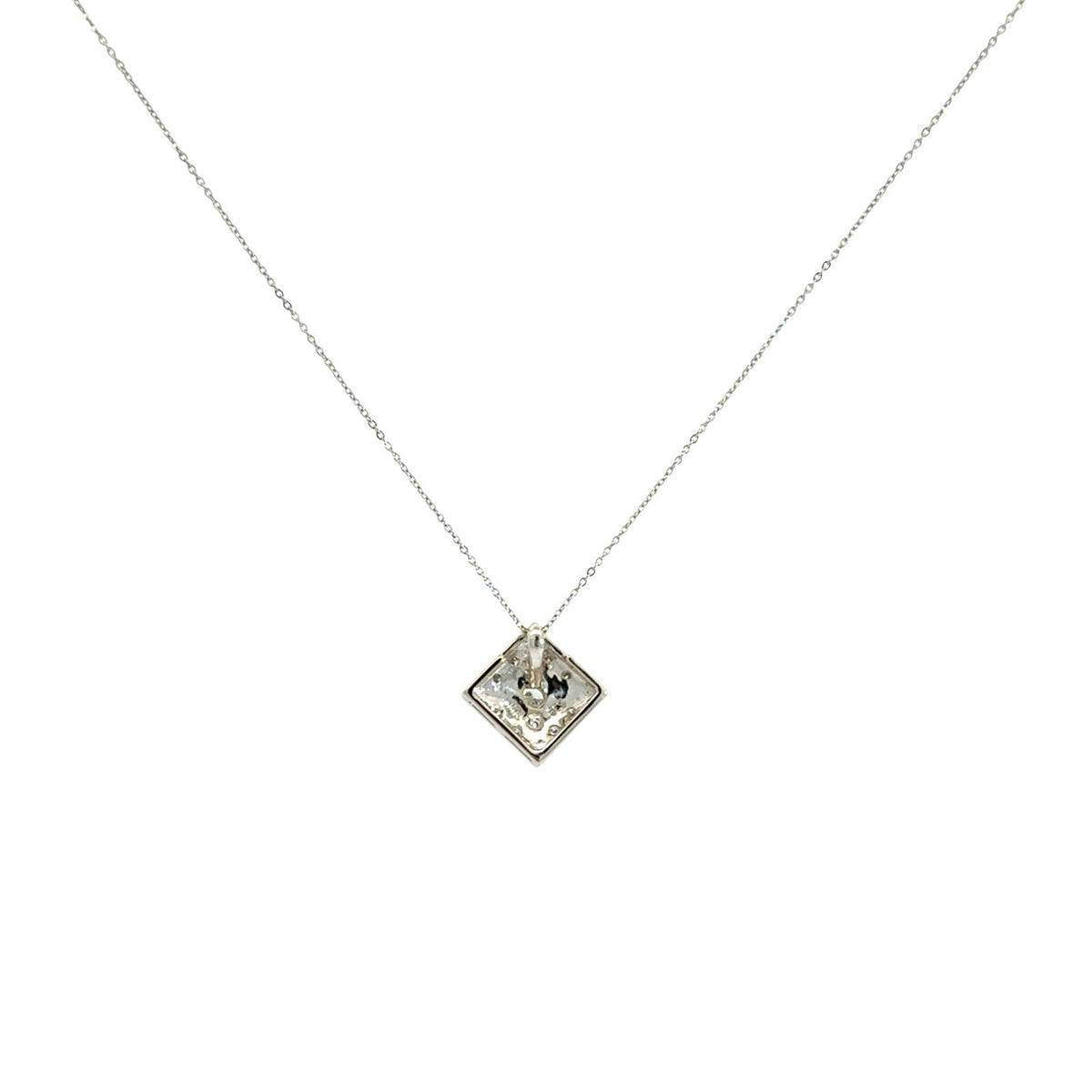 14k White Gold and 0.18cttw Diamond Geometric Pendant Necklace3