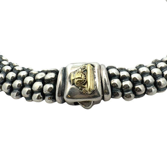LAGOS Caviar Sterling Silver and 18k Yellow Gold Necklace5