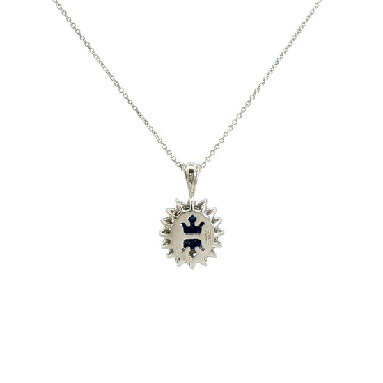 Effy 14k White Gold 1.88tcw Sapphire & 0.44cttw Diamond Halo Pendant & Necklace3