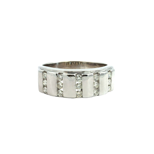 14k White Gold 0.50cttw Diamond Channel Set Men's Band Ring1