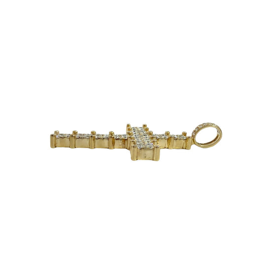14k Yellow Gold Stamped 5.33cttw Diamond Cross Pendant3