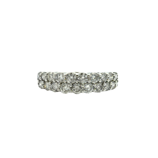 14k White Gold Double-Row 0.92cttw Diamond Band Ring Size 60
