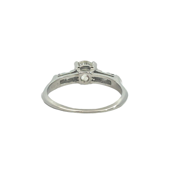 Platinum 1.49ctw(1.11ctw) Euro Cut Diamond Engagement Ring4