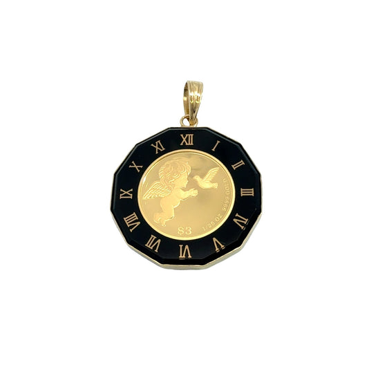 24k Yellow Gold Stamped Queen Elizabeth Coin Pendant1