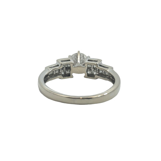 18k White Gold 1.67ctw (0.72ctw) Round & Princess Diamond Engagement Ring3