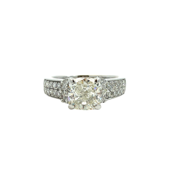 14k White Gold 1.83cttw(1.37tcw) Cushion-Cut Diamond Multi-Stone Engagement Ring0