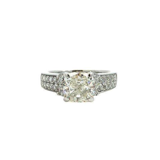 14k White Gold 1.83cttw(1.37tcw) Cushion-Cut Diamond Multi-Stone Engagement Ring0