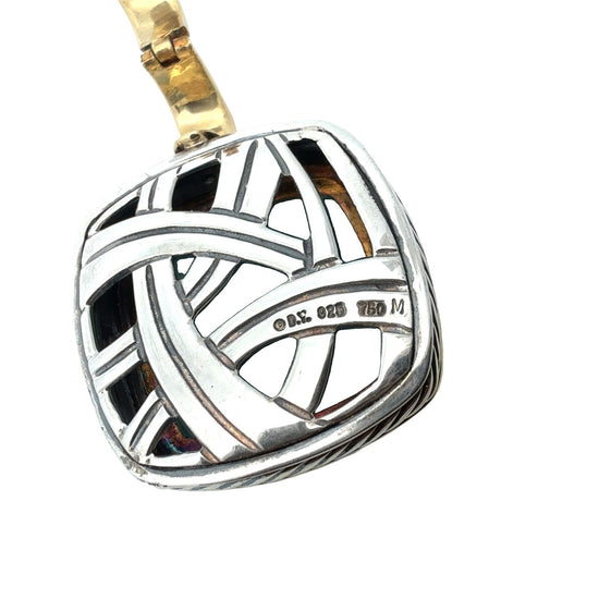David Yurman Sterling Silver and 18k Yellow Gold Turquoise Albion Pendant7