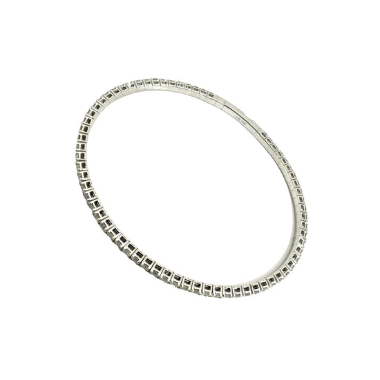 NEW 14k White Gold and 3.47cttw Flex Bangle Tennis Bracelet1