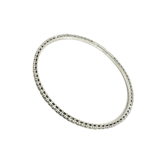 NEW 14k White Gold and 3.47cttw Flex Bangle Tennis Bracelet1