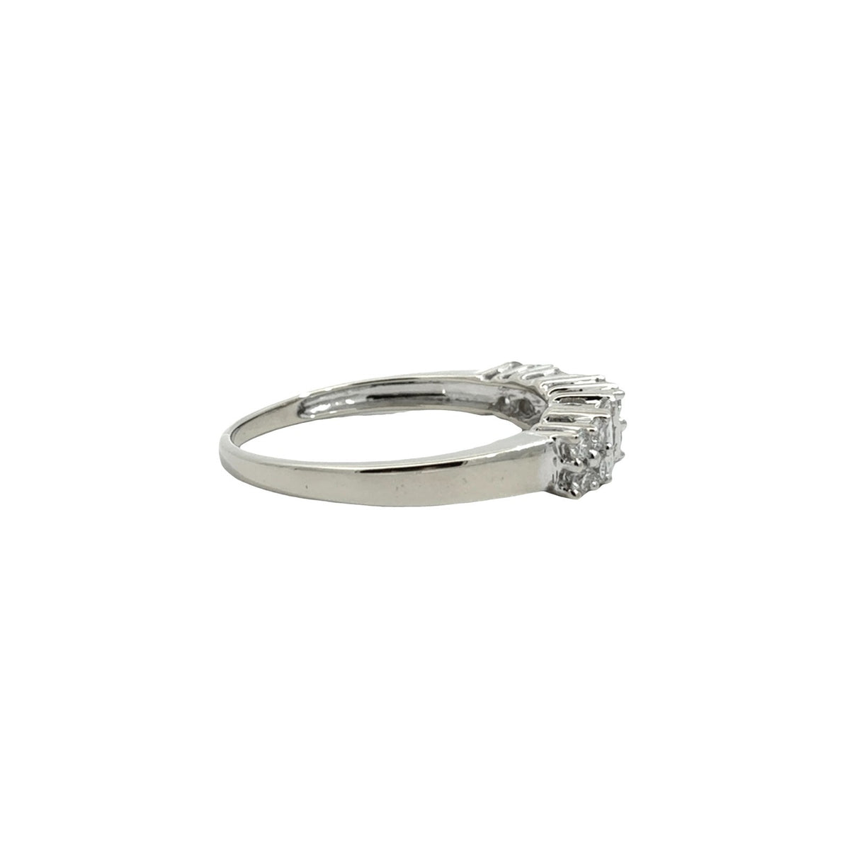 14k White Gold 0.52cttw Diamond Baguette and Round Anniversary Band Ring3