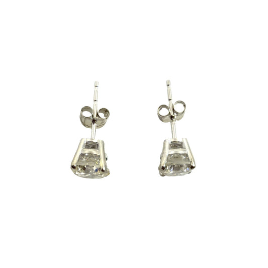 NEW 14k White Gold Round Brilliant 1.49cttw Diamond Stud Earrings1