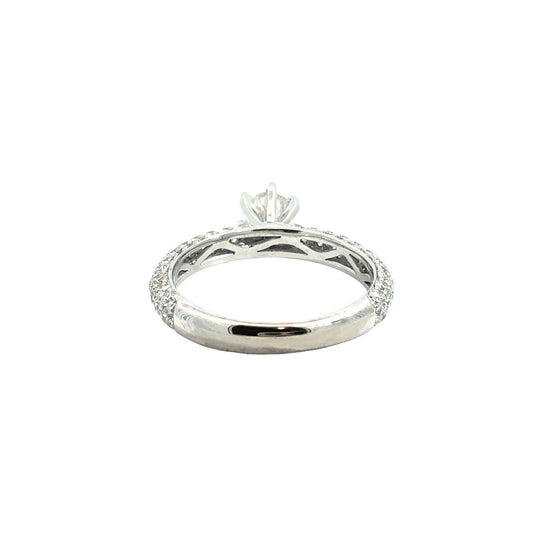 14k White Gold 1.99cttw(0.71tcw) Round Diamond Pavé Band Engagement Ring3