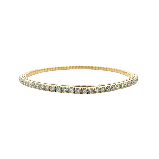 NEW 14k Yellow Gold 3.45cttw Diamond Stretch Tennis Bracelet 1