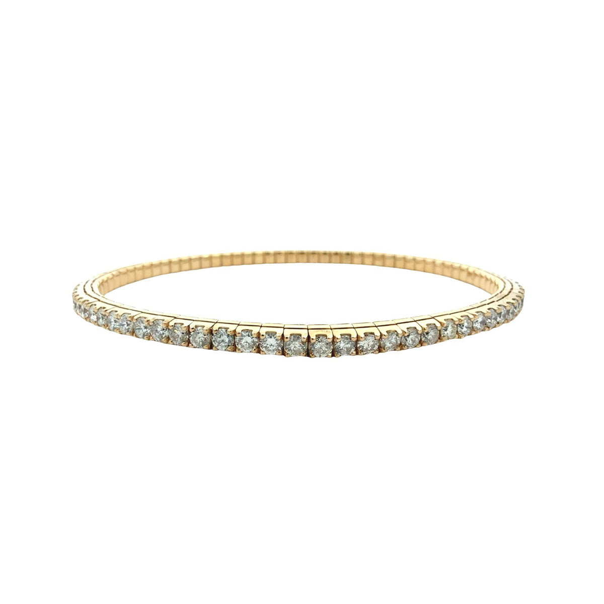 NEW 14k Yellow Gold 3.45cttw Diamond Stretch Tennis Bracelet 1