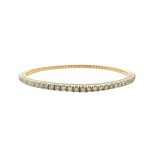 NEW 14k Yellow Gold 3.45cttw Diamond Stretch Tennis Bracelet 1