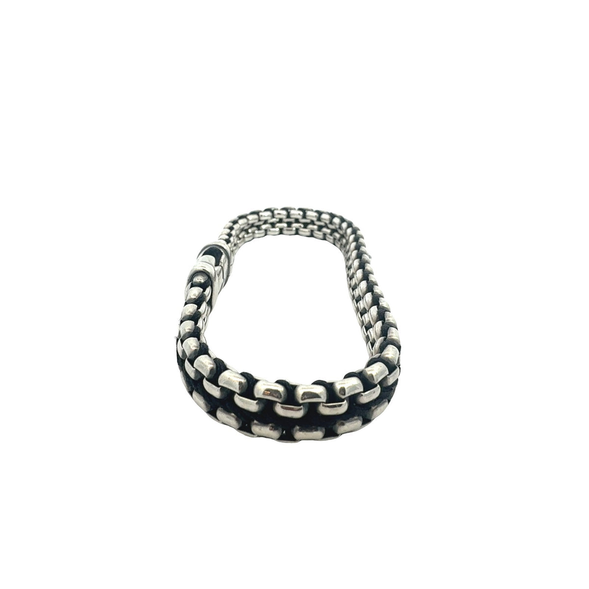 David Yurman Sterling Silver Men's Woven Box Chain Bracelet3