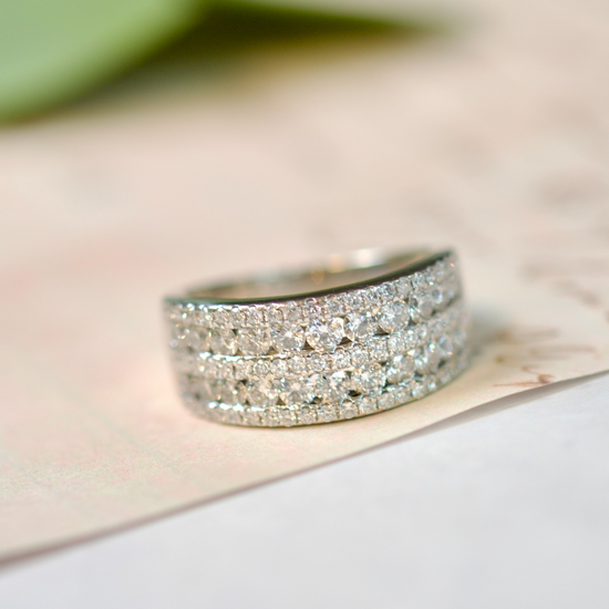 14k White Gold Five-Row 1.55cttw Diamond Band Ring0