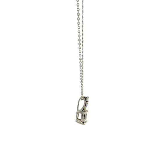 14k White Gold 0.19cttw Diamond Cluster Pendant Necklace4