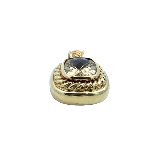 David Yurman 18k Yellow Gold Cushion-Cut 6.03tcw Citrine Enhancer Pendant1