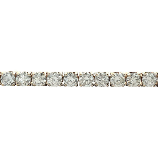 14k Yellow Gold 7.44ctw Round Brilliant Diamond Tennis Bracelet 7.25"1