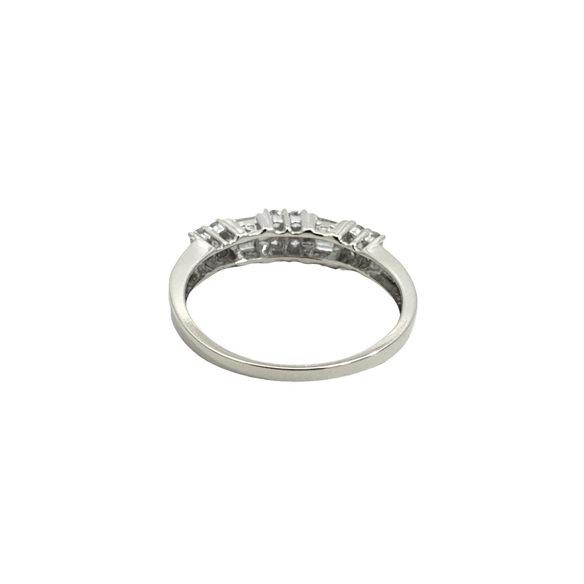 14k White Gold 0.52cttw Diamond Baguette and Round Anniversary Band Ring4
