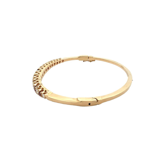 Vintage 14k Yellow Gold 0.68cttw Ruby 0.70cttw Diamond Hinged Bangle Bracelet4