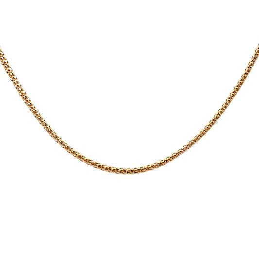 14k Yellow Gold Popcorn Link Chain Necklace 16"0