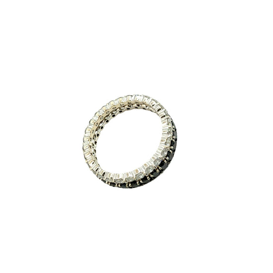 18k White Gold Black and White 2.02cttw Diamond Eternity Band Set3