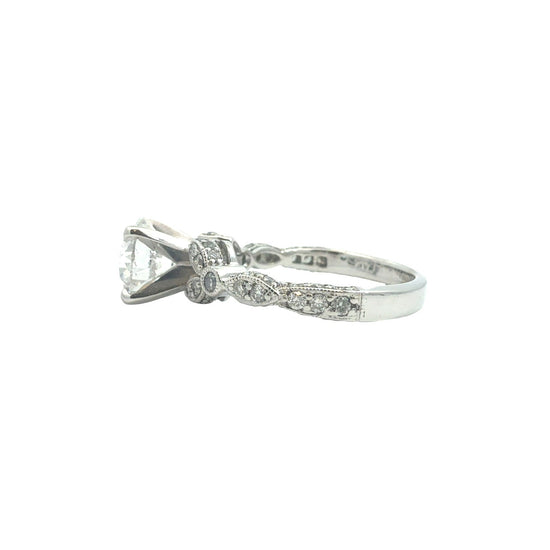 18k White Gold 2.03cttw(1.56tcw) Diamond Vintage-Inspired Engagement Ring 2