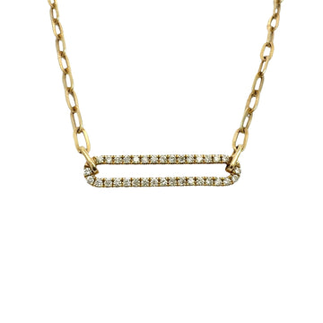 14k Yellow Gold & 0.26cttw Diamond Open Link Paperclip Chain Necklace 18"1