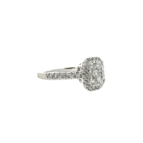 10k White Gold 0.52cttw Diamond Cluster Halo Engagement Ring2
