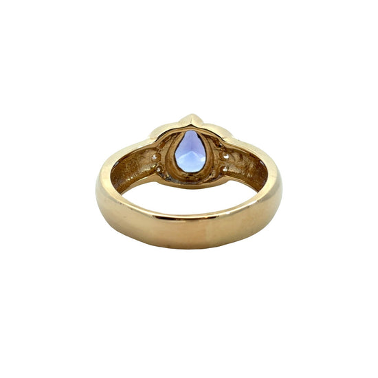 14k Yellow Gold Pear-Shaped 1.52tcw Tanzanite & 0.21cttw Diamond Cocktail Ring3