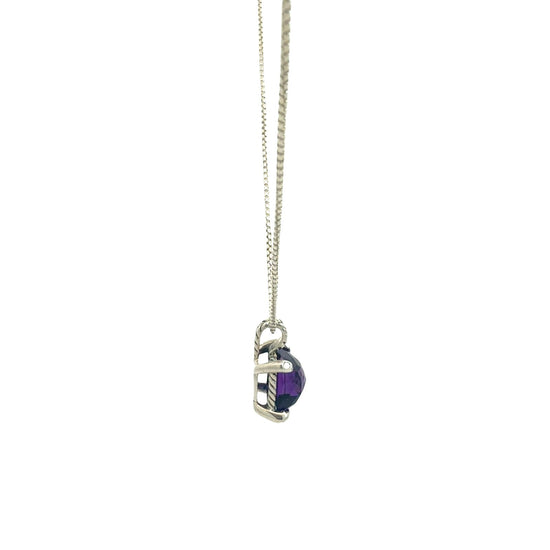 David Yurman Sterling Silver 2.00tcw Amethyst and 0.06cttw Diamond Necklace3