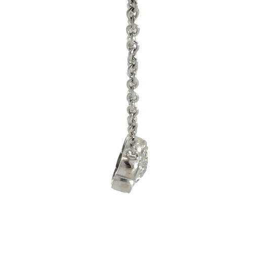 18k White Gold and 0.23cttw Diamond Floral Cluster Necklace1