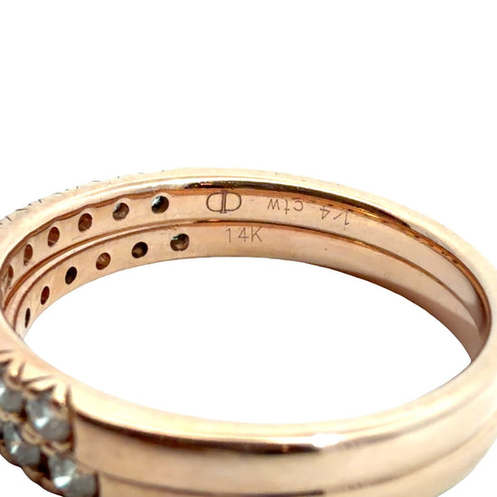 14k Rose Gold and (0.58ctw) Diamond Half Eternity Ring Set5