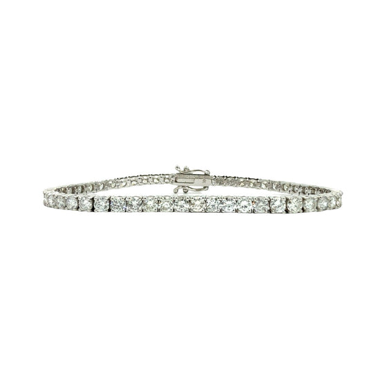 NEW 14k White Gold and 6.37cttw Diamond Tennis Bracelet0