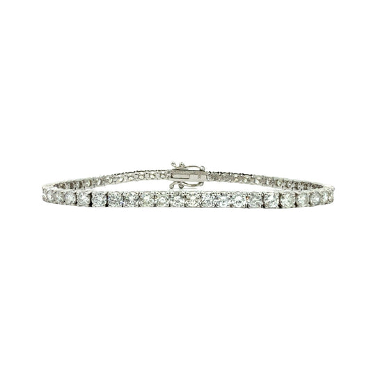 NEW 14k White Gold and 6.37cttw Diamond Tennis Bracelet0