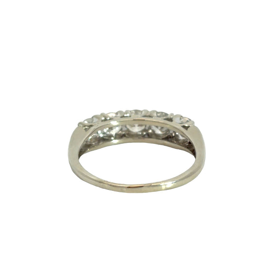 14k Stamped White Gold 5 Diamond 1.51ctw Wedding Band Ring3