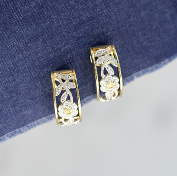 Simon G. 18k Two-Tone Gold 0.38cttw Diamond Trellis Hoop Earrings0